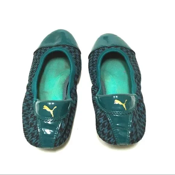 Puma Sport Lifestyle teal & black foldable flats 7 - Picture 6 of 8